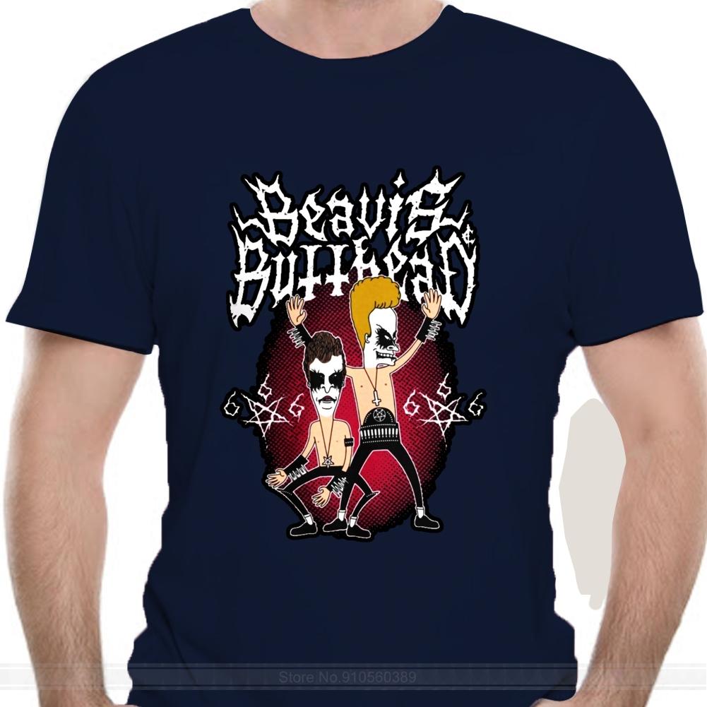 

Black Metal Beavis Buttheads Funny Heavy Metal 90s Cartoon TShirt for Men Old Music Tee Shirt Short Sleeve T Shirt S