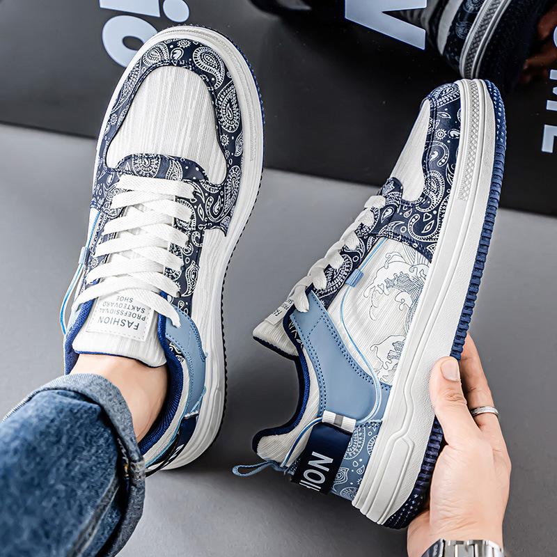 Designer Men's Sneakers Fashion Printed Light Boards Shoes New Lace-up Soft Sole Casual Shoes Running Shoes Zapatillas Hombre