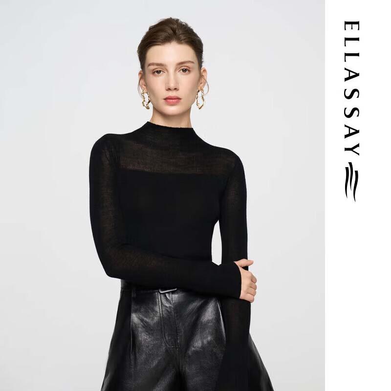 ELLASSAY Haut tricoté slim à col semi-haut pour femme