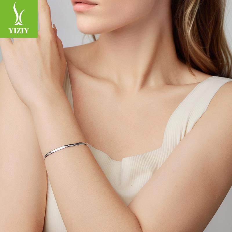Snake Bone Chain Printed Plain Silver Bracelet Versatile High-End S925 Sterling Silver Bracelet Jewelry