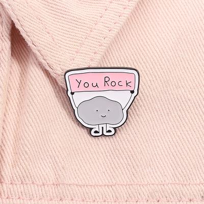 Du rockst Emaille-Anstecker Positiver Spruch Du bist großartig Kreativ Lustig Geologie Brosche Revers Rucksack Abzeichen Schmuck Geschenk Für Freunde