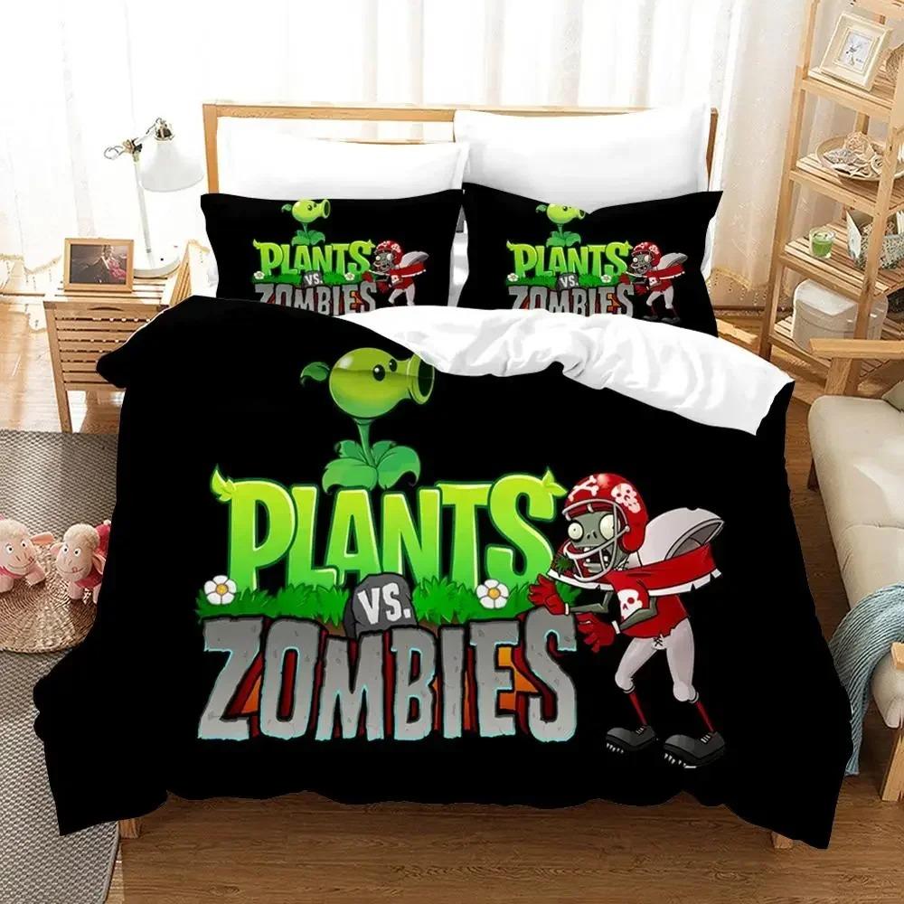 Comforter Game Plant Zombie Bedding Set 3D Printed Suitable For Bedroom Kids Home Textile