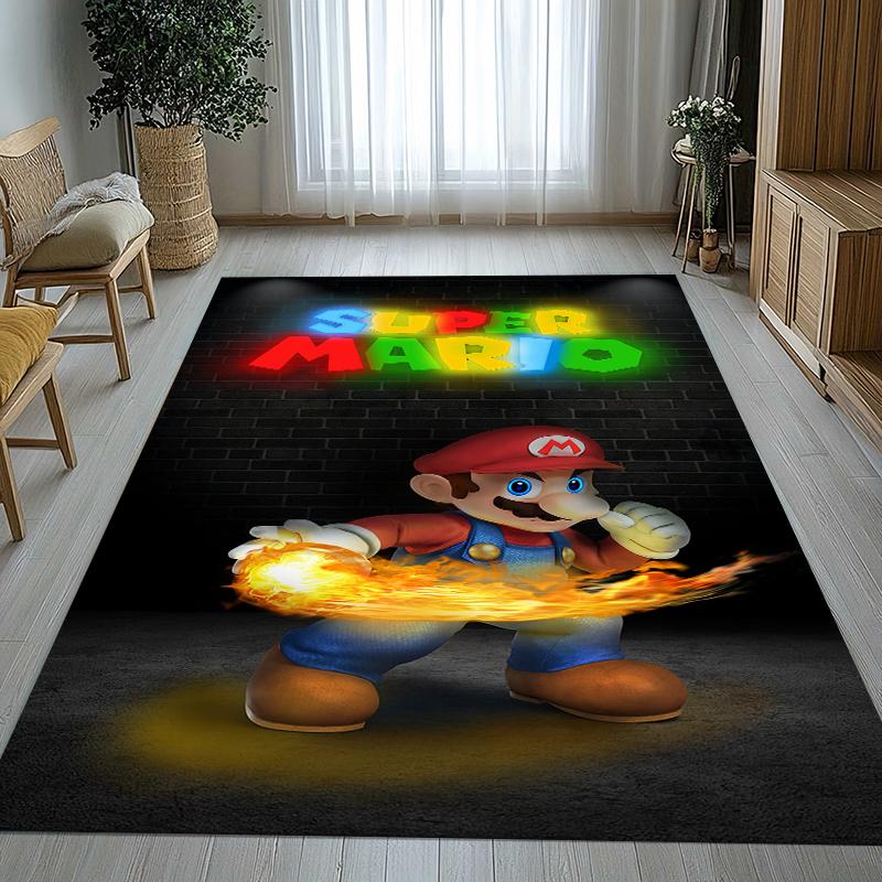 Retro M-Mario Bros Game Cartoon Living Room Non-Slip Area Rug Soft Carpet for Bedroom Kids Playroom Sofa,Home Decor Doormat Gift
