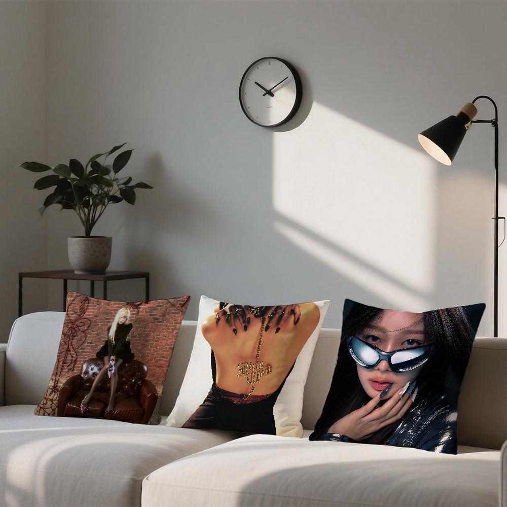 Singer G-GISELLE Kpop cushion cover Square Sofa Cushion Cover Casual Skin-Friendly Comfortable Pillow Cover