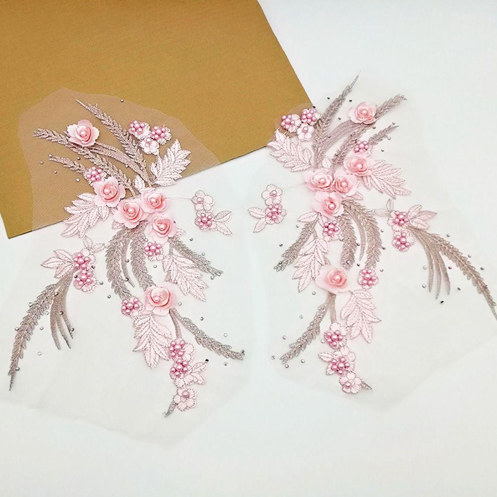 Fashion Elegant Sequin Embroidery Sequined Embroidery Patches DIY White Black Embroidered Floral Patches Sequins Patches Dresses