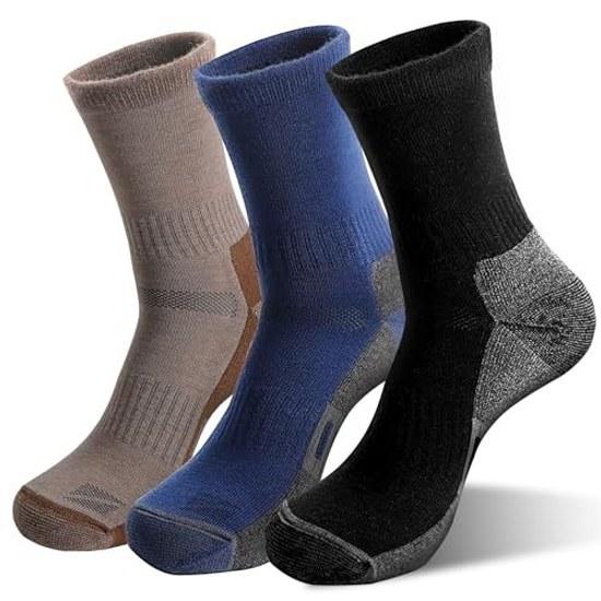 HASOME Socks Mens Winter Merino Wool Warm Sports Thick Pile Moisture-Wicking Heat Retention Compression Sweat-Absorbing Odor-Resistant Durable Hiking