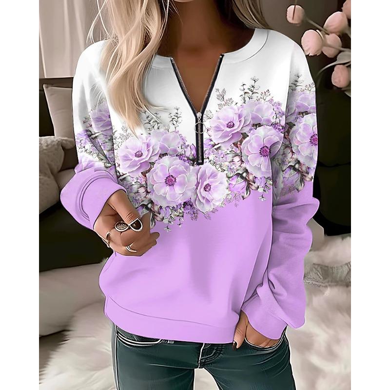 Dámské mikiny s kapucí Dámská móda Květinové mikiny s kapucí Květinová mikina mikina na zip Velká sudadera Harajuku Kabáty Elegantní