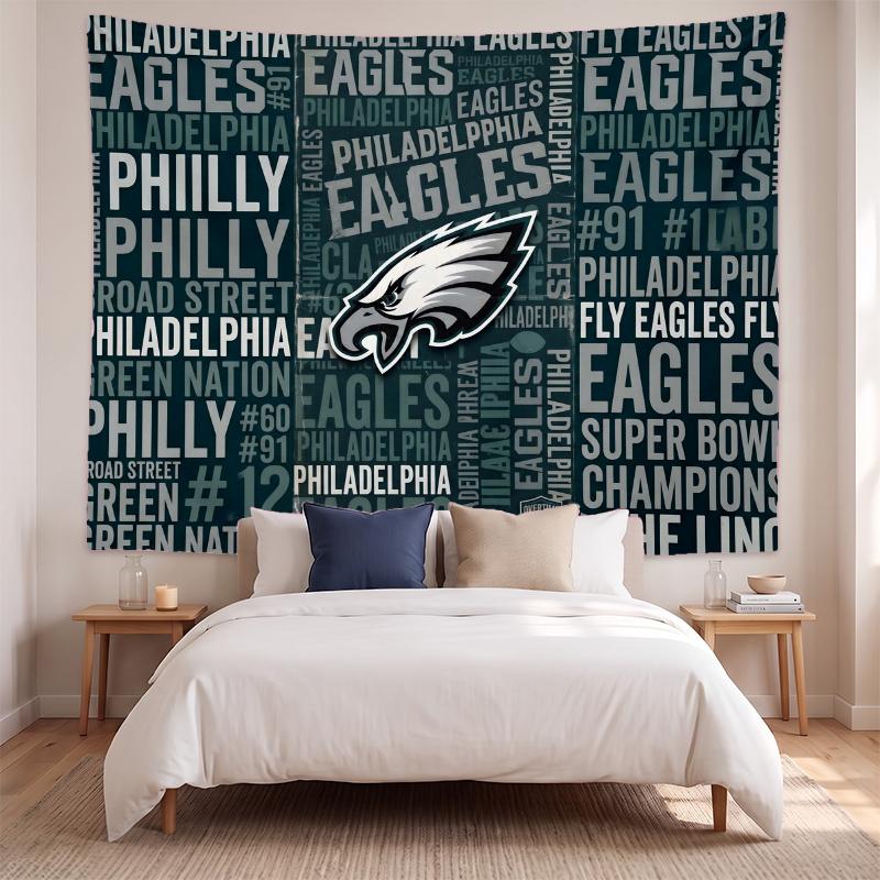 Philadelphia Eagles (37) Meno kūrinio sieninis gobelenas namų miegamojo svetainės dekoravimui Puiki dovanos idėja