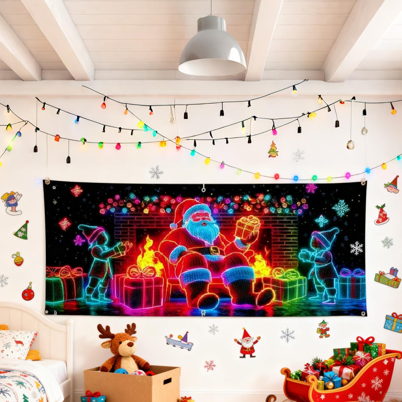 

Christmas Garage Door Banner Santa 13x6ft UV Fluorescent Holiday Decor Garage Door Holiday Background For Homeowners Party Hosts China Mainland