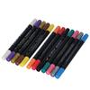 12Pcs Acrylic Paint Pens Double Ended Rapid Drying Strong Covering Waterproof 12 Color Paint Markers