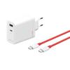 OnePlus SUPERVOOC 120 W Charger Dual-Port USB-C Fast Charger with Cable White