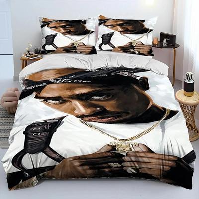 Hip Hop Art Rapper Legend Star Täcke Sängklädesset,Påslakan Sängset Täcke Örngott,King Queen Size Sängklädesset Pojkar