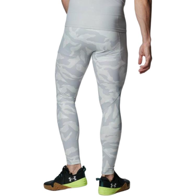 Under Armour Animal Print Logo Elastic Slim Fit Leggings Men Bottoms Light-Gray 1384788-011