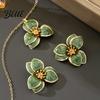 Minimalist Jewelry Set 2Pcs/Set Women Enamel Flower Charm Adjustable Beautiful