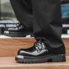 Nische High-End Rundkopf Dicke Sohle Erhöhend Großer Kopf Lederschuhe Herren Koreanische Version Lässig Vielseitig Derby Schuhe 3206-J