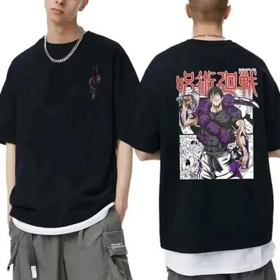 T-shirt surdimensionné en coton pour homme et femme, motif dessin animé japonais Jujutsu Kaisen Fushiguro Toji