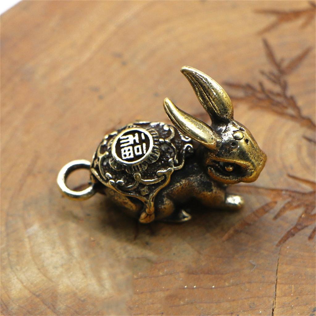 Klucz Charm Vintage Realistyczny mosiężny Zodiak Zwierzę Królik Miniaturowy brelok do kluczy Wisiorek do samochodu
