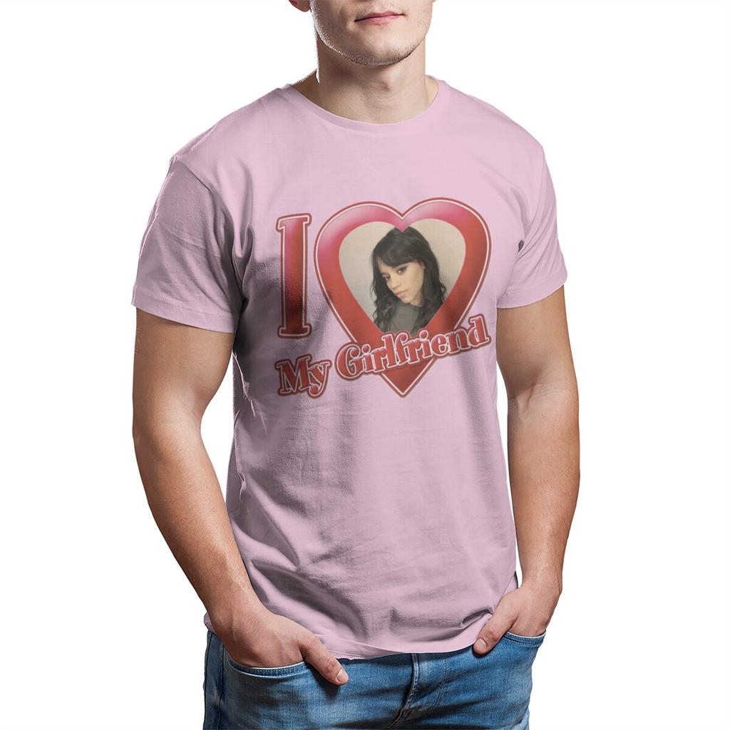 I Love My Girlfriend Jenna Ortega T Shirt for Men Pure Cotton Vintage T-Shirt Round Collar  Tees Short Sleeve Tops 4XL 5XL