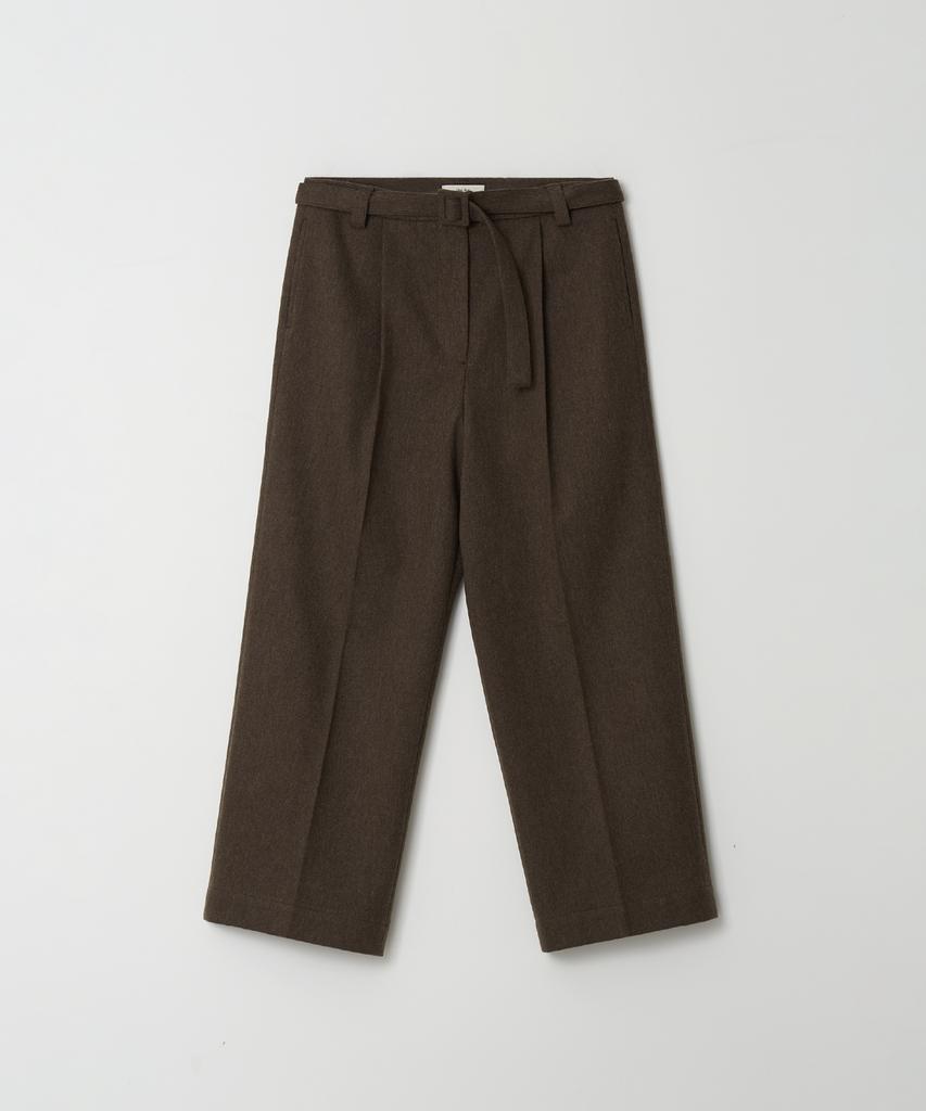 THERYE Belted Wool Slacks (Brown)