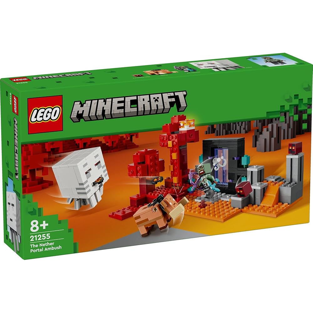 LEGO Minecraft Nether Portal Battle Toy Set 21255 for Kids Ages 8-10 Building Blocks