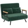 Convertible Sofa, 2-Seater 4-in-1, 5-Position Backrest, 2 Cushions, 102 x 73 x 81 cm, Green