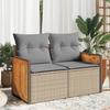 VidaXL Garden Sofa with Cushions 2-seater Beige Braided Resin 366099