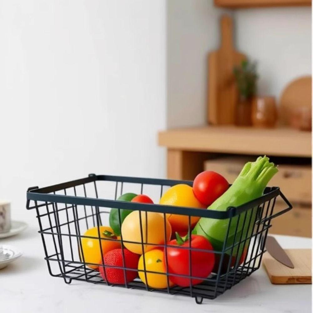 3pcs/set Foldable Handle Fridge Storage Basket Kitchen Racks Organizer  Frozen Food Storage