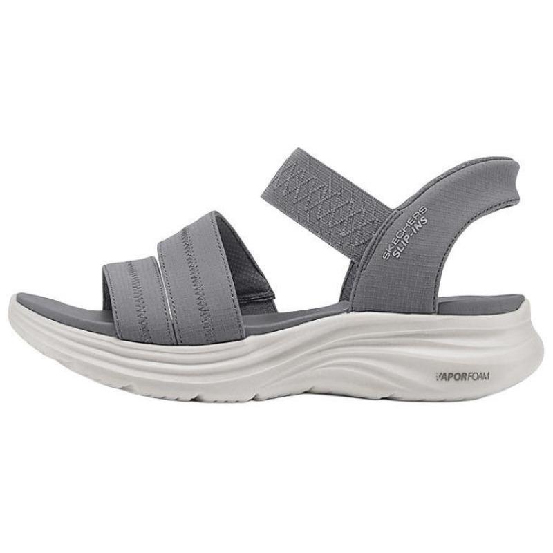 Skechers Slip-ins Women Soft Comfort Beach Sandals Charcoal Gray 120006-CCL 35