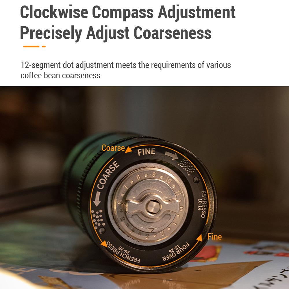 Râșniță de cafea manuală râșniță de cafea conică din oțel inoxidabil cu mâner pliabil pentru camping