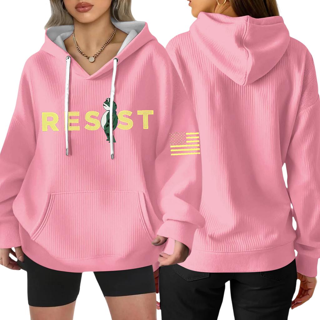 Women's Fashion Casual Long Sleeve Loose Printed Pullover Sports Long Sleeve Sweatshirt