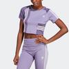 adidas Originals Crop Tops Women's Purple Crew Neck Moderate IC2378