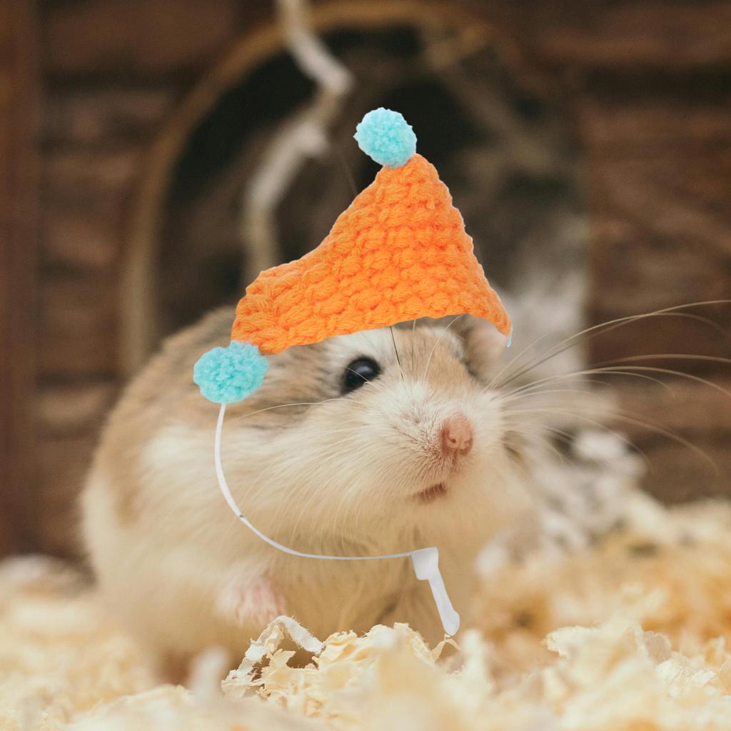 Mini Knitted Small Pet Hat Cute Guinea Pig Hamster Tiny Hat Decorative Photo Prop Rabbit Small Animal Party Costume Accessories
