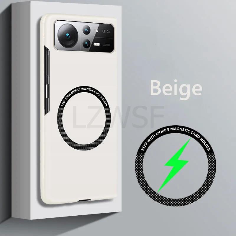 

Для Magsafe тонкий матовый жесткий магнитный чехол для Xiaomi Mi Mix Fold 2 Mix Fold 3 Fold2 Fold3 беспроводная зарядка жесткий задний чехол Xiaomi Mix Fold 2 бежевый