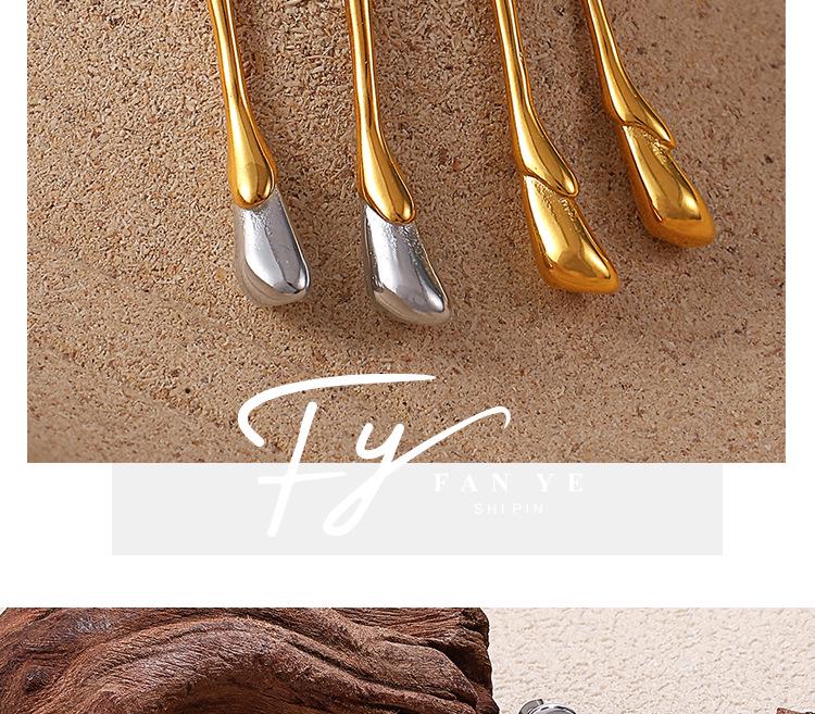 Retro Lava Irregular Titanium Steel Water Drop Stud Earrings for Women