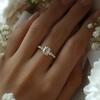 Women's Cutting Synthetic Zircon Ring, Simple and Stylish Design, Suitable for Daily Wear and Gift Giving