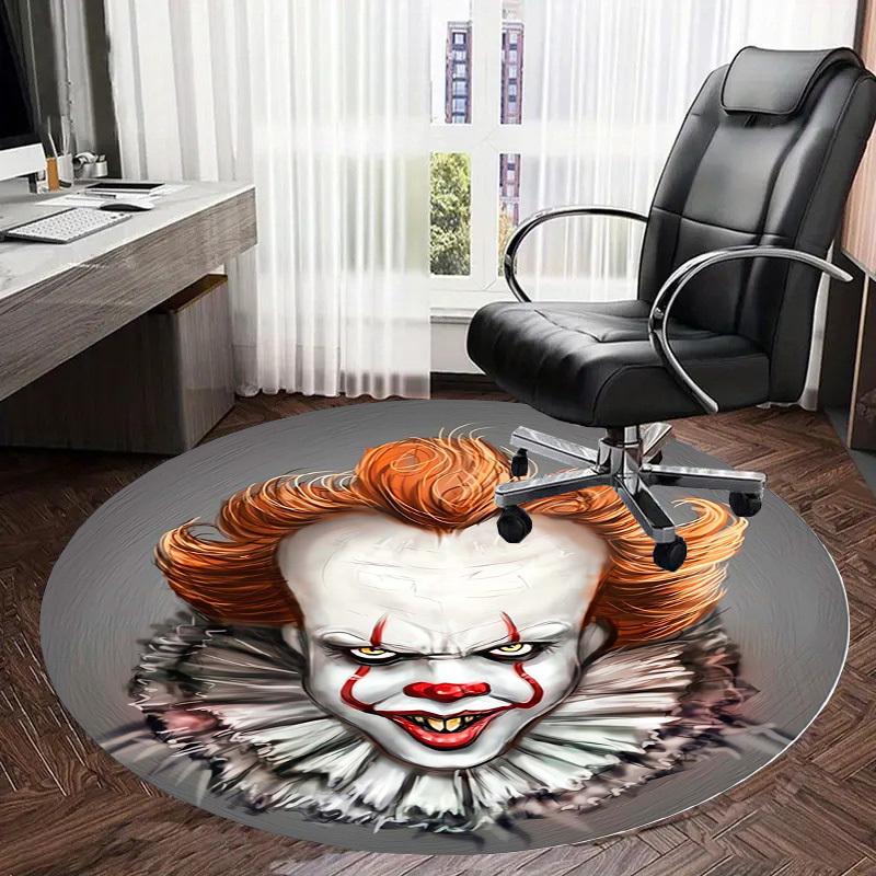 1pc Pennywise Clown Horror Round carpet, Made of Polyester,Perfect for Decorating Office Chairs, Living Rooms fplt128