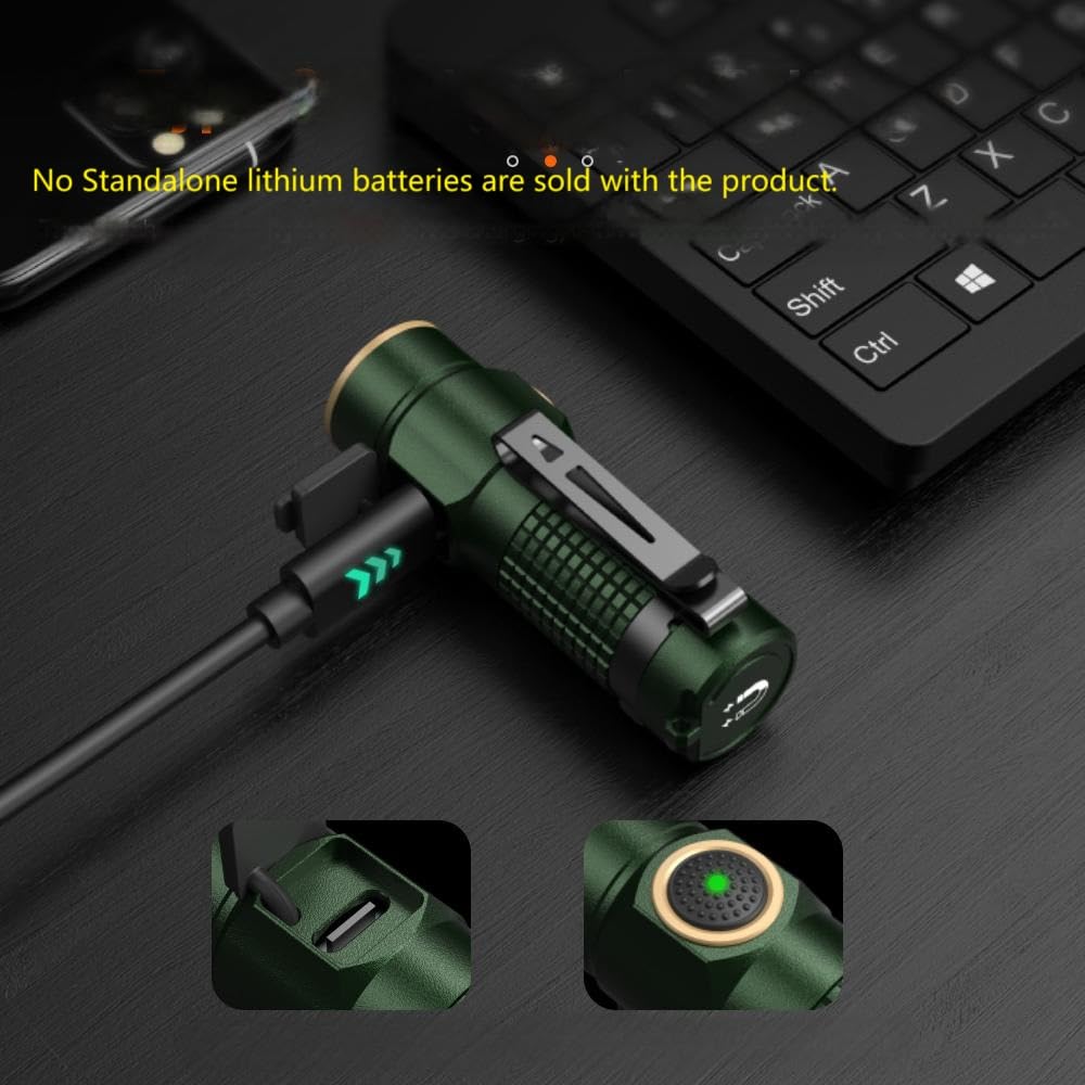 Nicron C1 Rechargeable Pocket IPX8 Max 1200 Aluminum Alloy EDC Flashlight Flashlight, Waterproof, Lumens, Body,