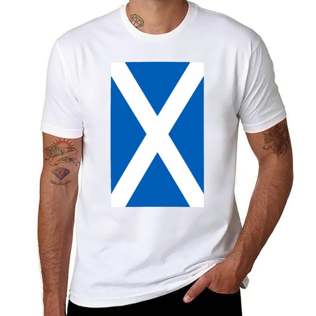 Scotland Saltire Albannach Scottish Flag Tshirt Cotton Tshirt Plain For Unisex Package Tshirt