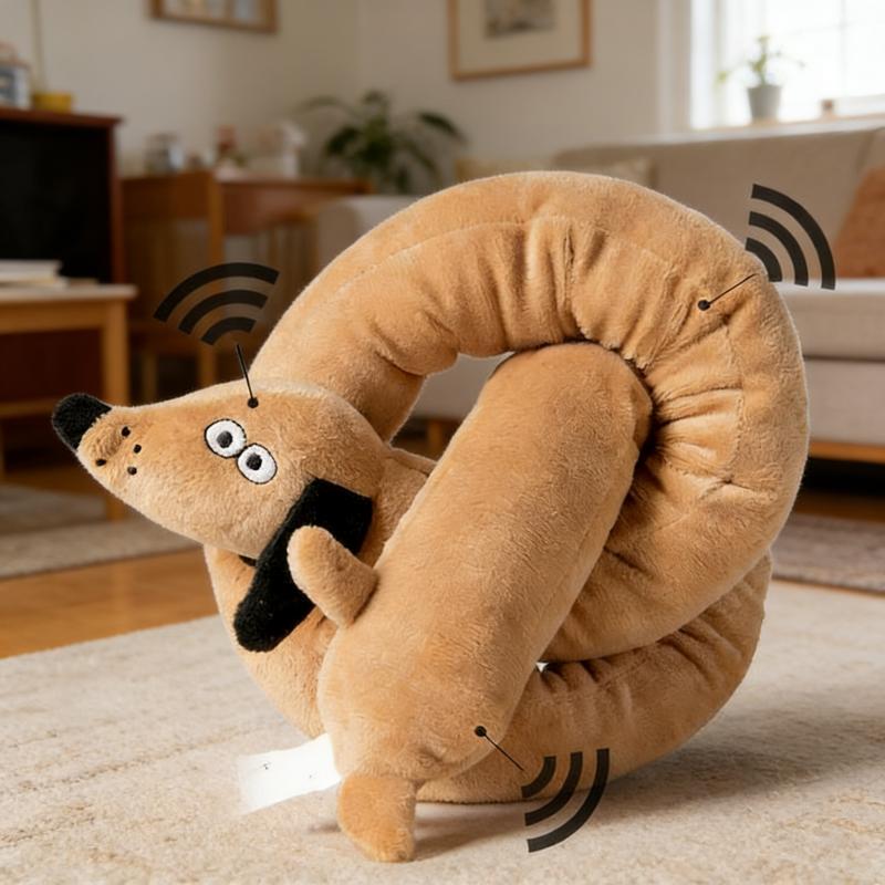 

Long Sausage Dog Indestructible Plush Dog Play Cartoon Knotted Toy Puppy With Squeaker Safe Dogs Tooth Chew Tough Toys Resistant