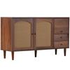 Storage Cabinet Wood Grain Smooth Edge High Stability Sturdy Construction Simple Installation Item Storage