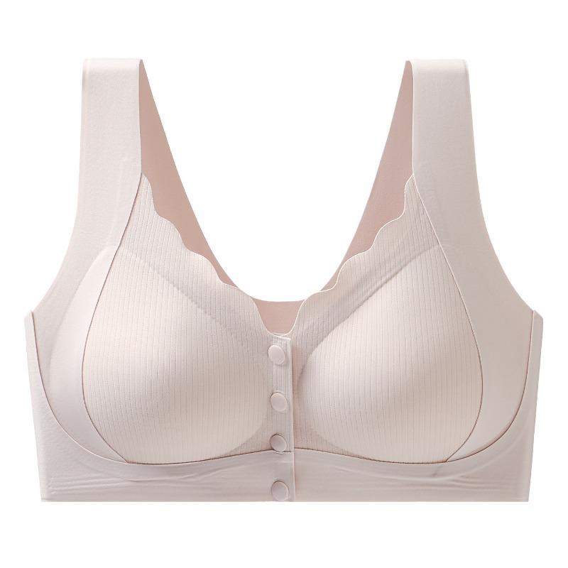 Front Buckle Wireless Seamless Breathable Easy To Put On And Off Bra For Middle Aged Women