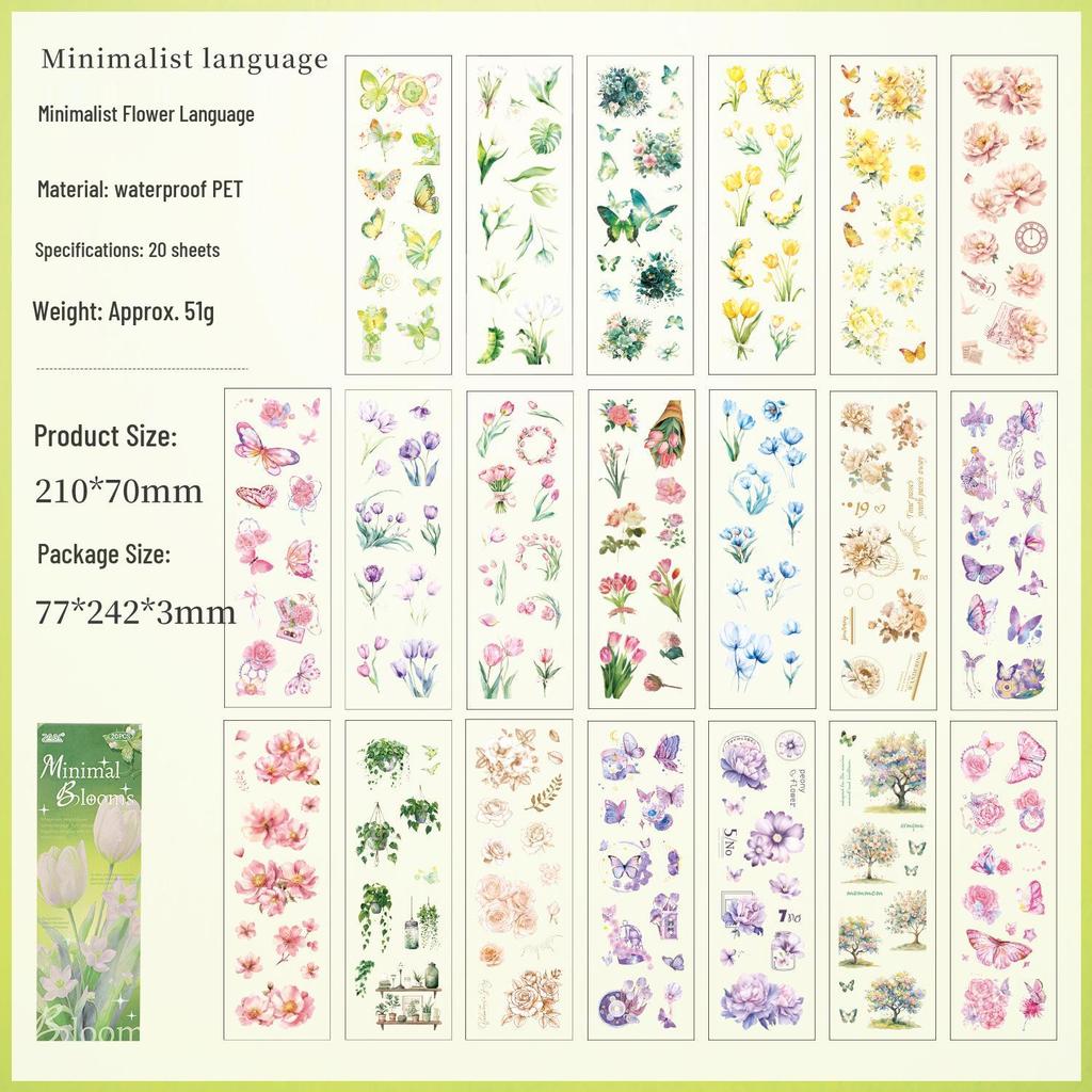 Yue Zhen Hua Ji Floral Cut-Out DIY Journal Sticker Book