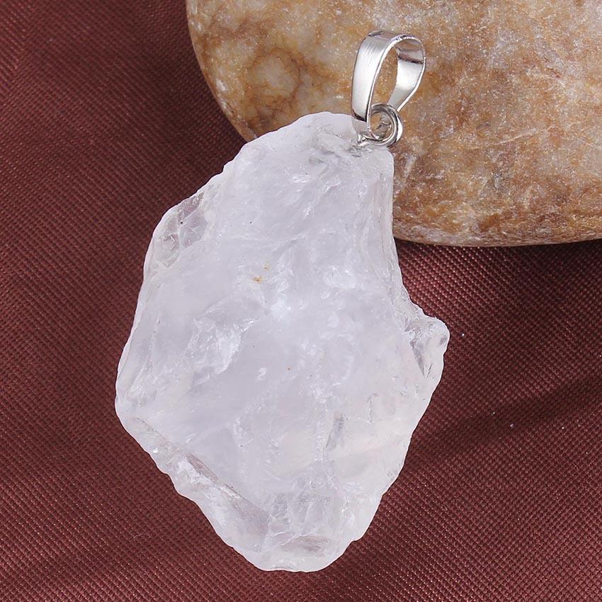 HZ Lila Edelsteine Natürliche Unregelmäßige Rosenquarz Reiki Perle Heilkristall Anhänger Schmuck