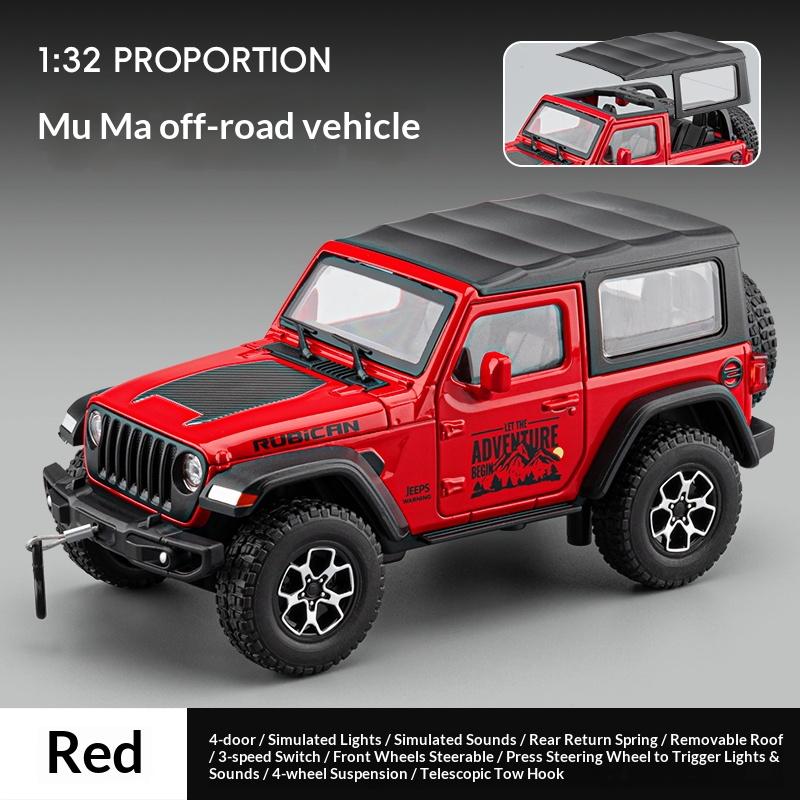 1/32 Metal Die-Cast Off-Road Vehicle Model Simulation Rubber Tire Shock Absorption Holiday Gift For Children Boys Halloween Toy