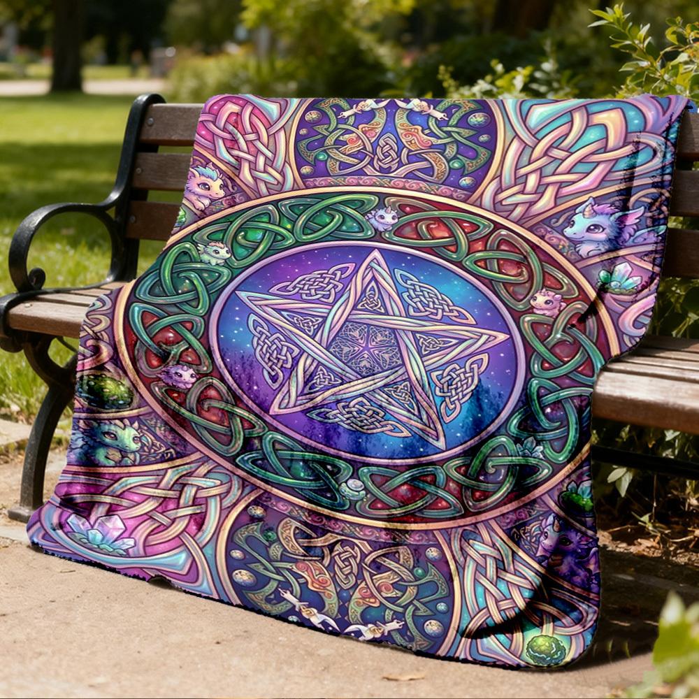 1pc Celtic MandalaOutdoor Blanket, Soft And Comfortable Blanket, Casual Warm Outdoor Blanket, Good Birthday Gift yy260328084