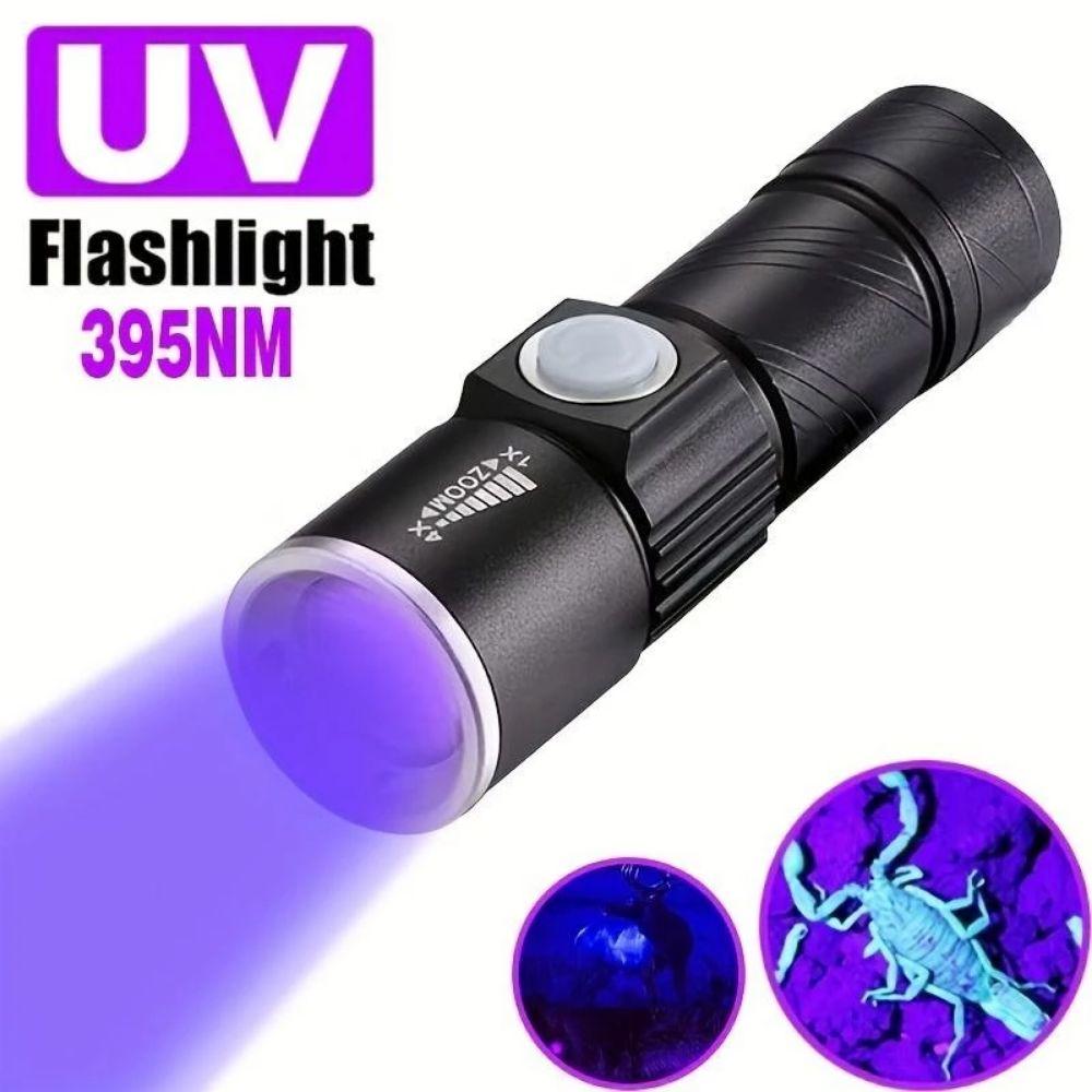 Lightweight Portable UV Flashlight UV 395NM Detection Lighting Lamp  For Pet Stacks