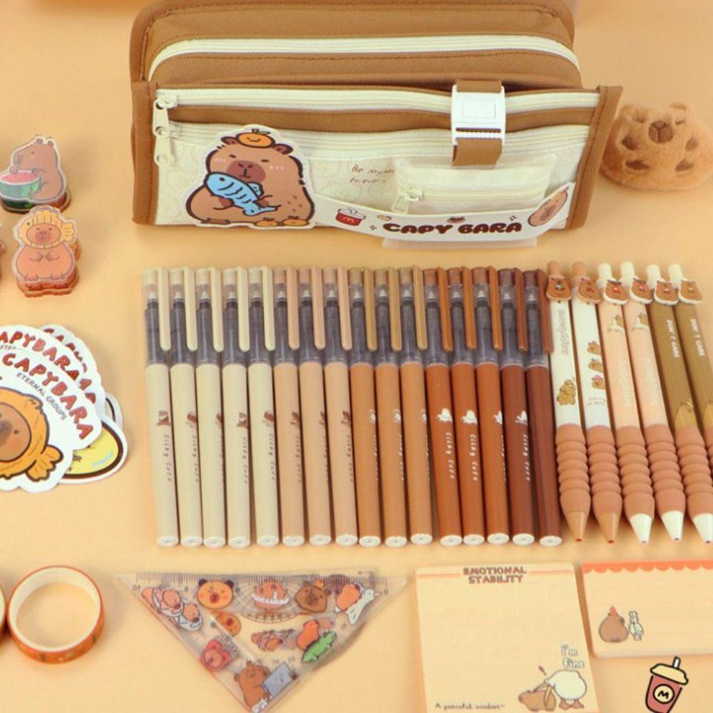 Large-capacity Capybara Pencil Case Storage Box Capybara Pencil Bag Capybara Pen Pouch  Stationery