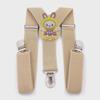 Beige Cartoon 3-Clip Y-Shaped Suspenders for Boys and Girls