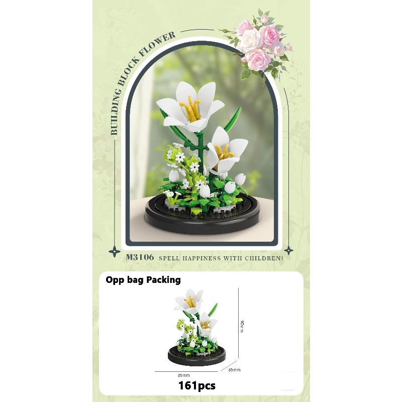 Ewiger Blumenstrauß Bonsai Topfpflanze Mikro-Bausteine Modell Heimdekoration Puzzle Spielzeug Kinder Geburtstag Weihnachtsgeschenke beige