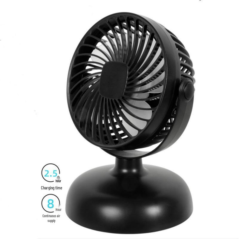 Compact Wall-Mounted Desktop USB Fan with Battery Charging - Silent for Home or Office